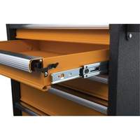 Armoire roulante pour outils s&eacute;rie GSX, 6 tiroirs, 36" la x 18-1/5" p x 37-2/5" h, Noir/Orange The Estey Group
