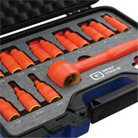 Douille isol&eacute;e, foret hex SAE & m&eacute;trique &agrave; prise 3/8" avec fixation, 1000 V, 16 M The Estey Group
