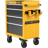 Coffre &agrave; outil roulant robuste, 4 tiroirs, 26" la x Jaune The Estey Group
