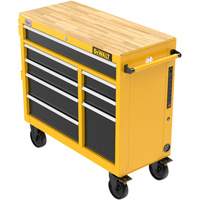 Postes de travail industriel mobile, 8 tiroirs, 40" la x Jaune The Estey Group