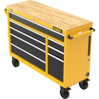 Postes de travail industriel mobile, 8 tiroirs, 52" la x Jaune The Estey Group