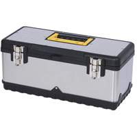 JPSTB-20 Stainless Steel Hand Tool Box, 9-63/100" D x 20" W x 8-7/8" H, Black/Silver The Estey Group