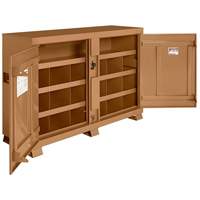 Model 129 Bin Storage Cabinet with Padlock, Steel, 48 Cubic Feet, Tan The Estey Group