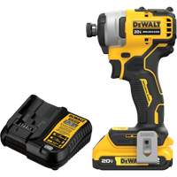 Ensemble tournevis &agrave; chocs sans fil et sans balai ATOMIC COMPACT SERIES MAX*, 1/4", 1700 lb-po Couple max., 20 V, Lithium-ion The Estey Group