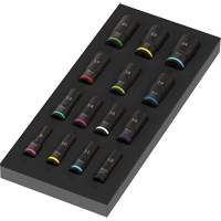 Insert en mousse pour jeu de douilles profondes Impaktor 1 Zyklop B, 15 Mcx, Chocs, Prise de 3/8", Profond The Estey Group