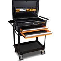 Utility Cart, 2 Drawers, 32-1/2" W x 42" H, Black/Orange The Estey Group