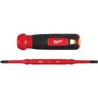 2-in-1 1000V Insulated Flip Shank Multi-Bit Screwdriver, 8-4/5" L, Cushion Grip Handle The Estey Group