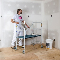Mobile Work Scaffolding - Mini Scaffoldings, Aluminum Frame, 42" D x 48-1/2" H The Estey Group