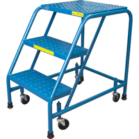 Escabeau roulant, 3 marches, Largeur de la marche 18", Hauteur de la plateforme 28", Acier The Estey Group