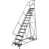 &eacute;chelles roulantes multidirectionnelles, 13 marches, Largeur de la marche 24", Hauteur de la plateforme 130", Acier The Estey Group