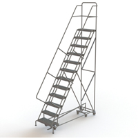 &eacute;chelles roulantes multidirectionnelles, 12 marches, Largeur de la marche 24", Hauteur de la plateforme 120", Acier The Estey Group