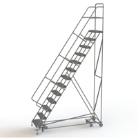 &eacute;chelles roulantes multidirectionnelles, 13 marches, Largeur de la marche 24", Hauteur de la plateforme 130", Acier The Estey Group