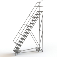 &eacute;chelles roulantes multidirectionnelles, 14 marches, Largeur de la marche 24", Hauteur de la plateforme 140", Acier The Estey Group
