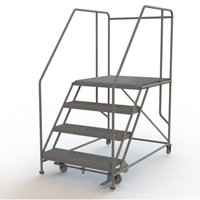 Mobile Work Platform, Steel, 4 Steps, 40" H, 36" D, 36" Step, Serrated The Estey Group