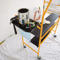 Jobsite Series 4' Safety Rail & Tool Shelf Scaffold Kit, Steel Frame, 49-1/2" D x 57-3/4" H The Estey Group