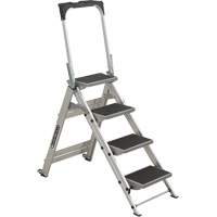 Tilt & Roll Step Stool Ladder, 4 Steps, 44.25" x 22.13" x 59" High The Estey Group