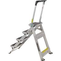 Tilt & Roll Step Stool Ladder, 4 Steps, 44.25" x 22.13" x 59" High The Estey Group