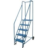Rolling Step Ladder, 5 Steps, 18" Step Width, 46" Platform Height, Steel The Estey Group