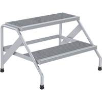 Aluminum Step Stand, 2 Step(s), 32-13/16" W x 24-9/16" L x 20" H, 500 lbs. Capacity The Estey Group