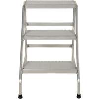 Aluminum Step Stand, 3 Step(s), 22-13/16" W x 34-9/16" L x 30" H, 500 lbs. Capacity The Estey Group