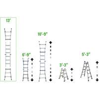 &eacute;chelle t&eacute;lescopique multipositions, 2,916' - 9,75', Aluminium, 300 lb, CSA calibre 1A The Estey Group