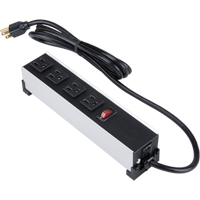 Indoor Brushed Aluminum Power Bar, 4 Outlet(s), 6' The Estey Group