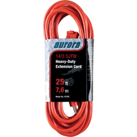 Vinyl Extension Cord, Outdoor, SJTW, 14/3 AWG, 15 A, 25' The Estey Group