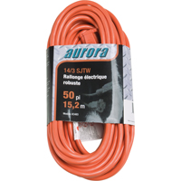 Vinyl Extension Cord, Outdoor, SJTW, 14/3 AWG, 15 A, 50' The Estey Group