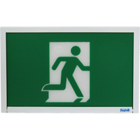 Running Man Exit Sign, LED, Battery Operated, 12" L x 7 1/2" W, Pictogram The Estey Group