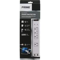 Limiteurs de surtension avec chargeur USB, 4 Prises, 1200 J, 1875 W, Cordon 4' The Estey Group