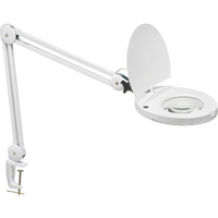 LED Magnifier with A-Bracket, 3 Diopter, LED Light, 47" Arm, C-Clamp, White The Estey Group