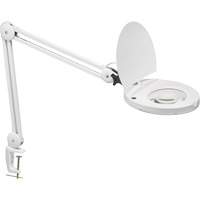 Adjustable Magnifier Lamp, 5 Diopter, LED Light, 47" Arm, C-Clamp, White The Estey Group