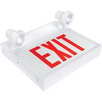 Enseigne de sortie avec &eacute;clairage de s&eacute;curit&eacute;, DEL, &agrave; piles/&agrave; raccordement fixe, 12-1/10" lo x 11" la, Anglais The Estey Group