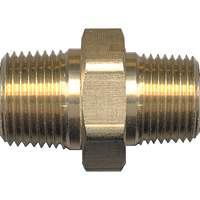Reducing Hex Nipple, Brass, 1/4" x 1/8", NPT x NPT The Estey Group