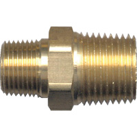 Reducing Hex Nipple, Brass, 1/2" x 3/8", NPT x NPT The Estey Group