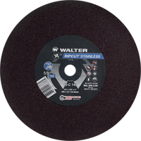 Meule &agrave; tronçonner Ripcut II pour la coupe de l'acier inoxydable sur scies fixes, 14" x 1/8", Arbre de 1", Type 1, Oxyde d'aluminium, 4400 Tr/min The Estey Group
