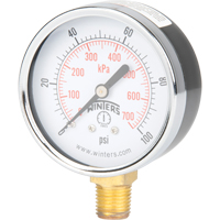 Pressure Gauge, 2-1/2" , 0 - 100 psi, Bottom Mount, Analogue The Estey Group